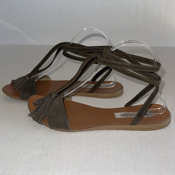 Steve Madden Suede Ankle Wrap Sandals - Picture 2 of 7